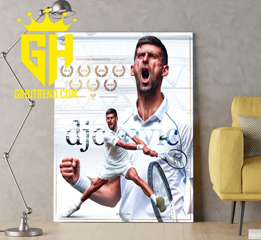 Novak Djokovic Wimbledon Championship 2011 2014 2015 2018 2019 2021 2022 Poster Canvas