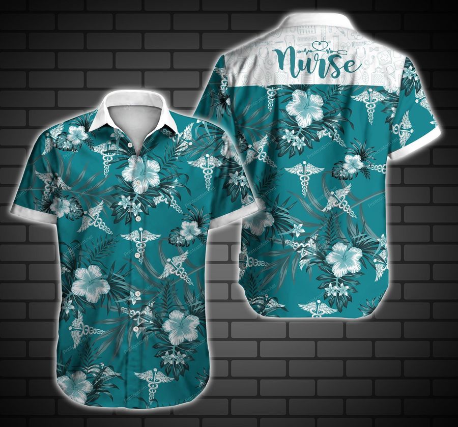 Nurse Hawaiian II Graphic Print Short Sleeve Hawaiian Casual Shirt size S - 5XL