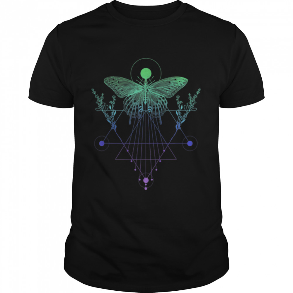 Occult Moth Butterfly Blackcraft & Witchcraft Symbolism T-Shirt B0B7JFX4WX