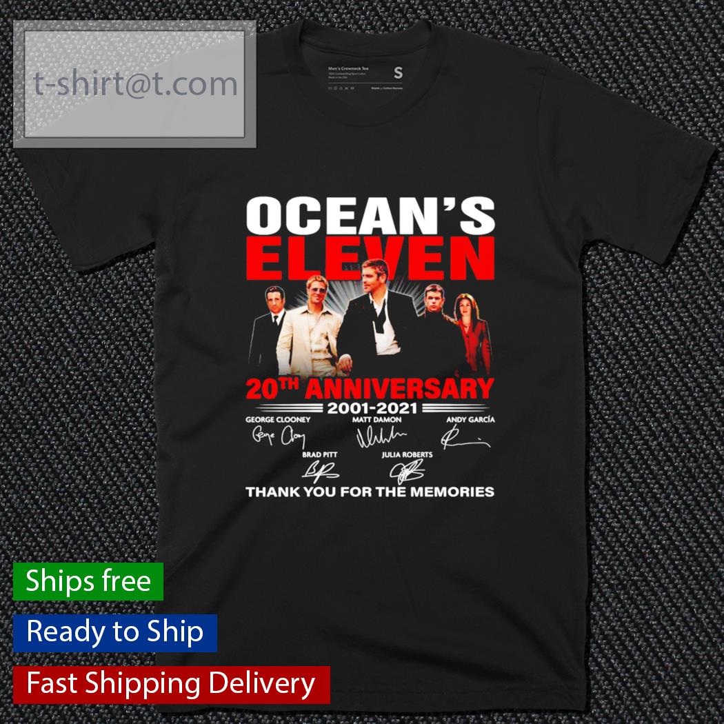 Ocean’s Eleven 20th anniversary 2001-2021 signatures shirt