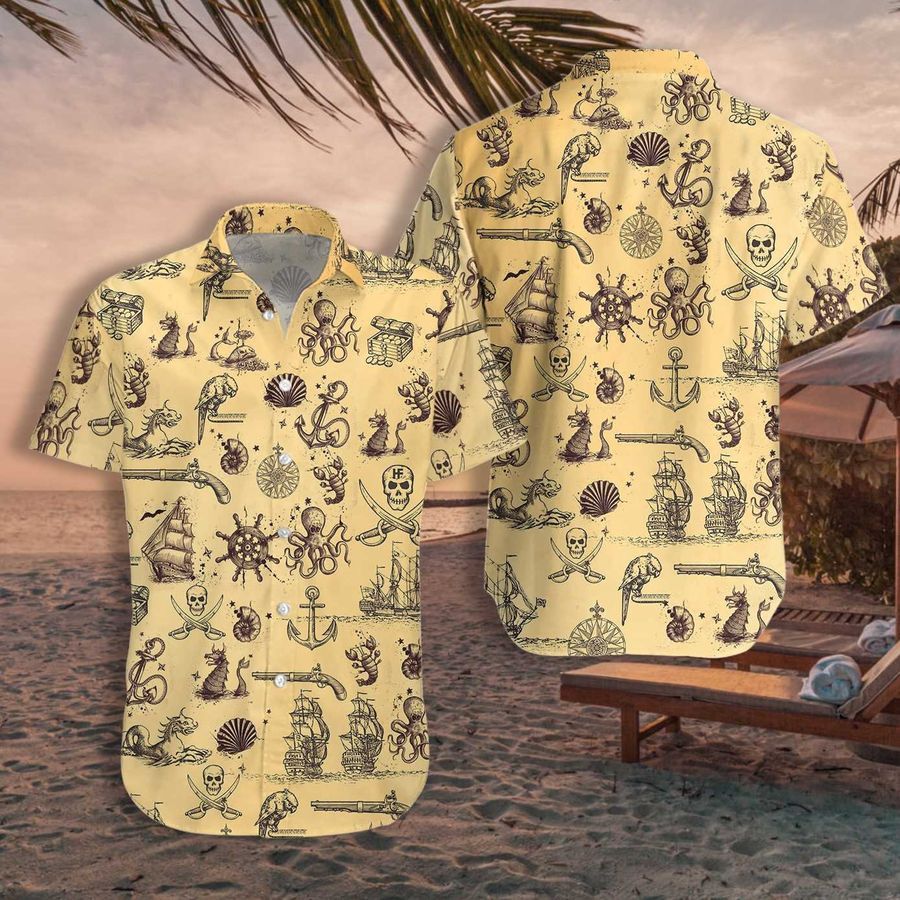 Octopus Sea Skull Hawaiian Shirt