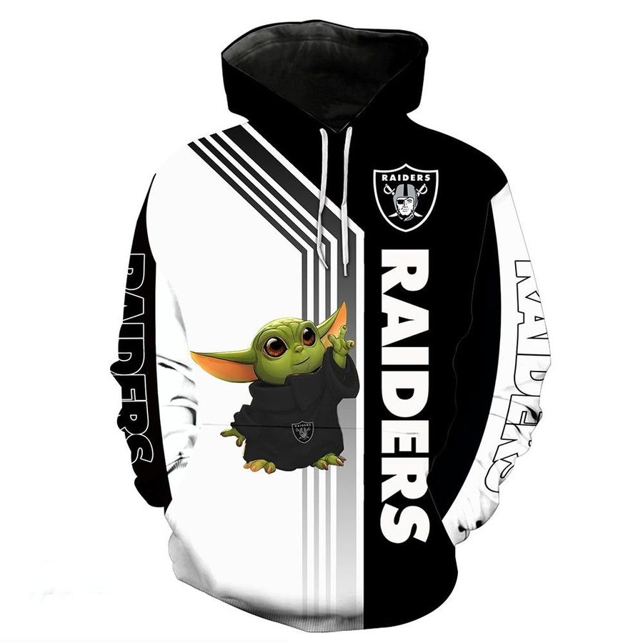Official Baby Yoda Oakland Raiders Baby Yoda NFL 3D Hoodie Sweatshirt
