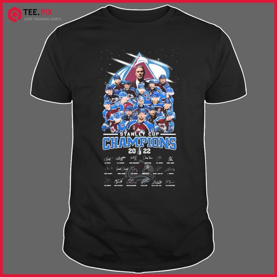 Official Colorado Avalanche Stanley Cup Champions 2022 Signatures Shirt