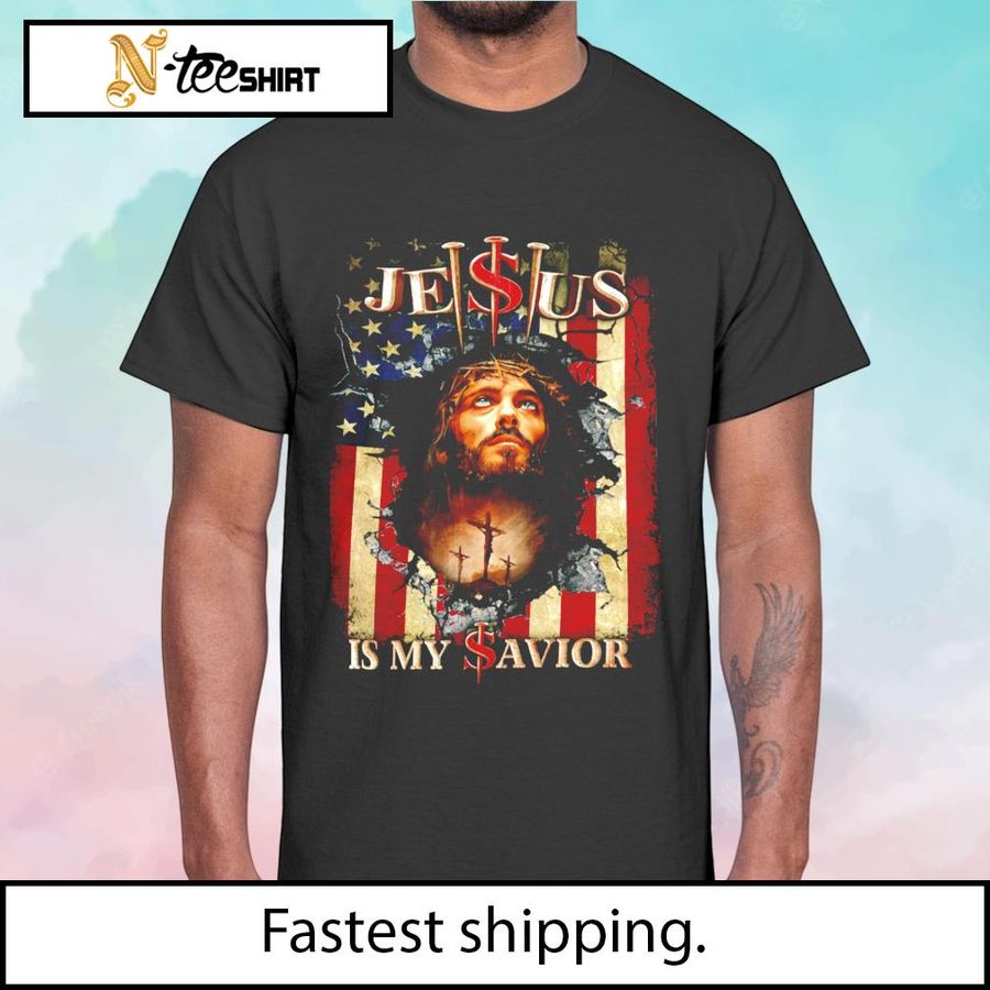Official Jesus is my savior American flag t-shirt