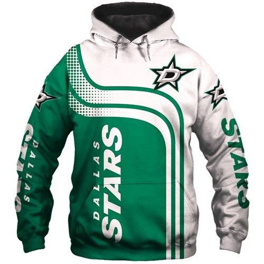 Official NHL Dallas Stars 3D Hoodie Sweatshirt Zip