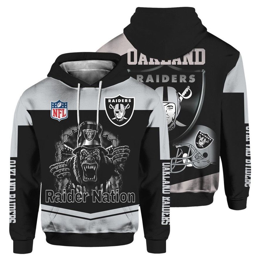Official Oakland Raiders NFL Raider Nation And 3D Hoodie Sweatshirt