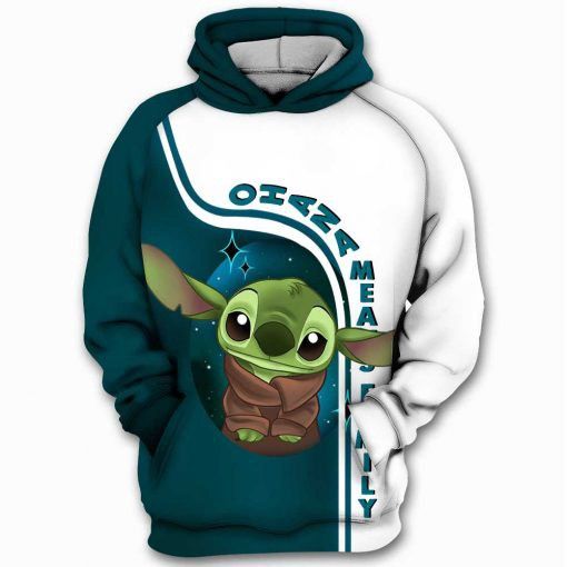 Ohana Means Family Yoda Lilo And Stitch Star Wars 3D Hoodie Sweatshirt