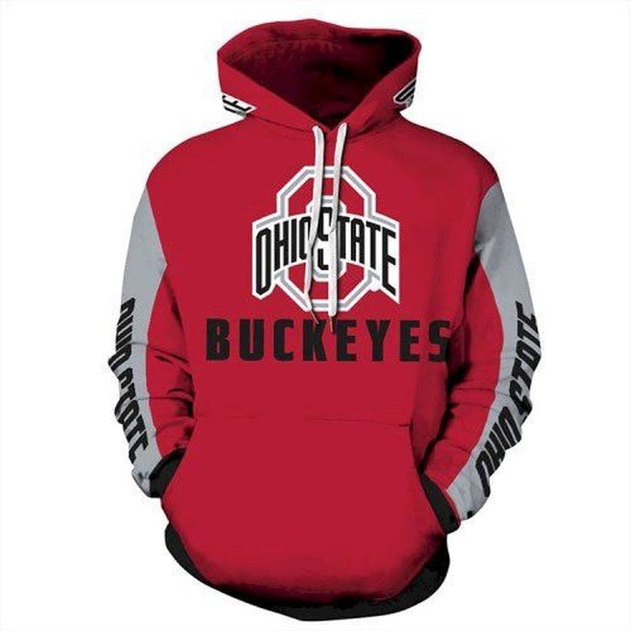 Ohio State Buckeyes Nfl Football Red 3D Hoodie For Men For Women