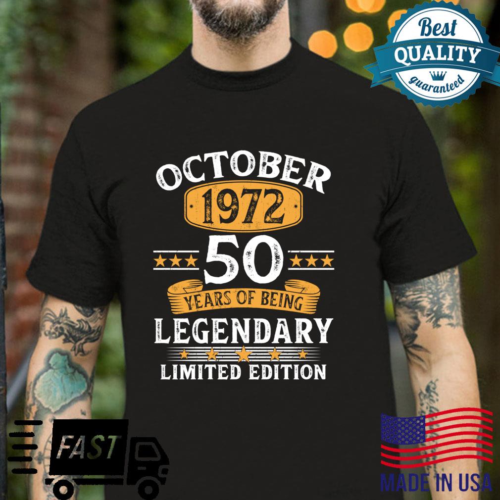 Oktober 1972 Lustige Geschenke 50 Geburtstag Männer Frauen Langarmshirt Shirt