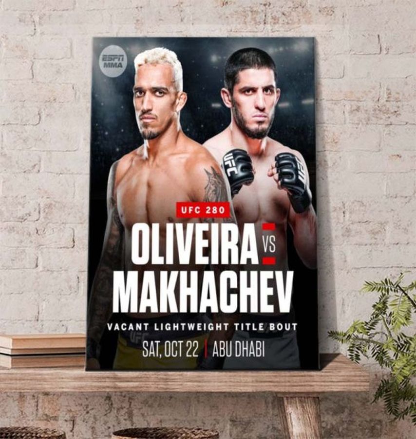 Oliveira vs Makhachev UFC 280 Abu Dhabi Poster Canvas