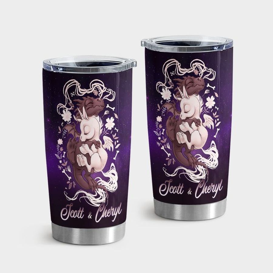 One horned Horse Insulated Tumbler, Baby Unicorn And Dragon Tumbler Tumbler Cup 20oz , Tumbler Cup 30oz, Straight Tumbler 20oz