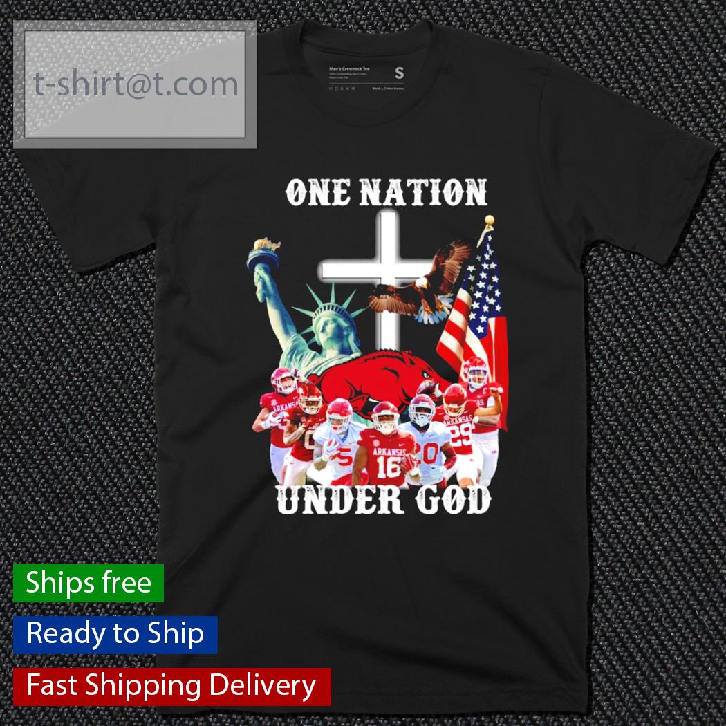 One nation Arkansas Razorbacks under god shirt