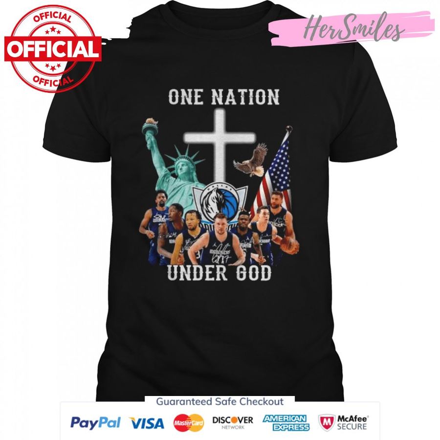 One nation under god Dallas mavericks signatures shirt