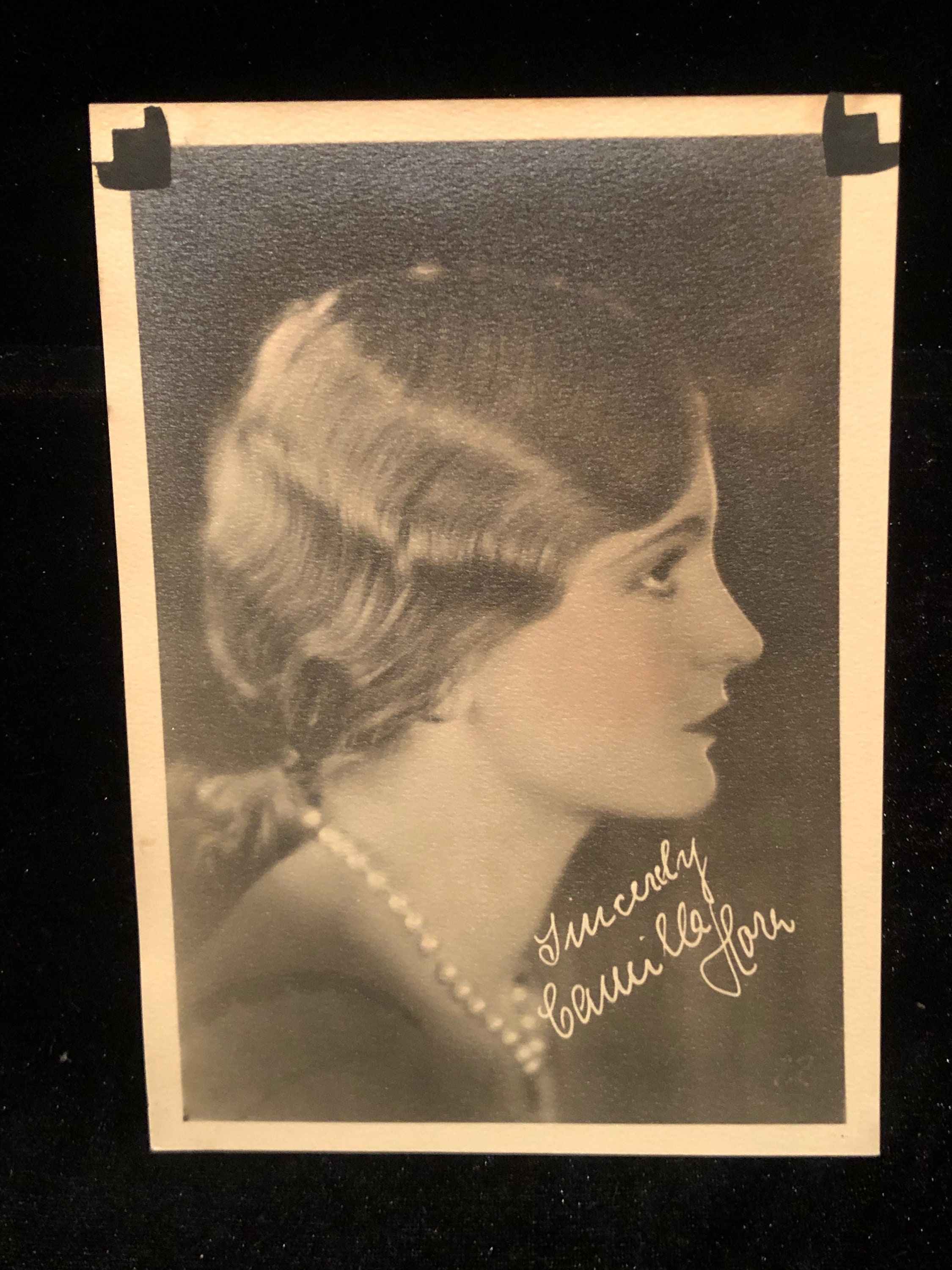 Original 1920 Camilla Horn Movie Fan Club Black and White 4x6 Photo Photograph, Facsimile Signature Autograph, Silent Era Film Star
