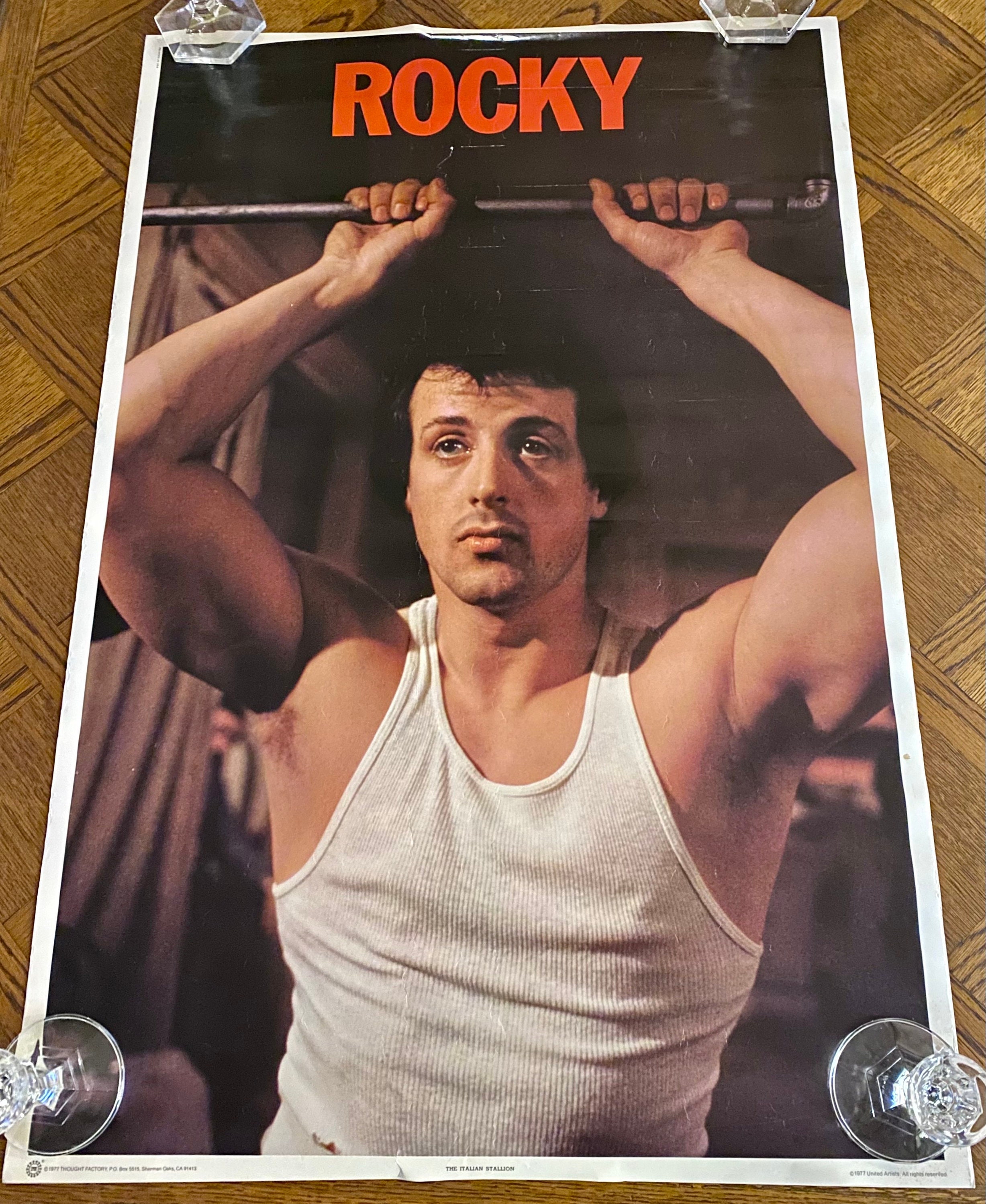 Original 1977 ROCKY Movie Poster Commercial Print SYLVESTER STALLONE