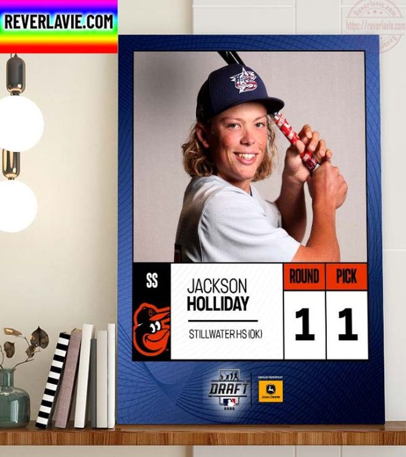 Orioles Select SS Jackson Holliday 1st Overall Pick In The 2022 MLB Draft Home Decor Poster Canvas