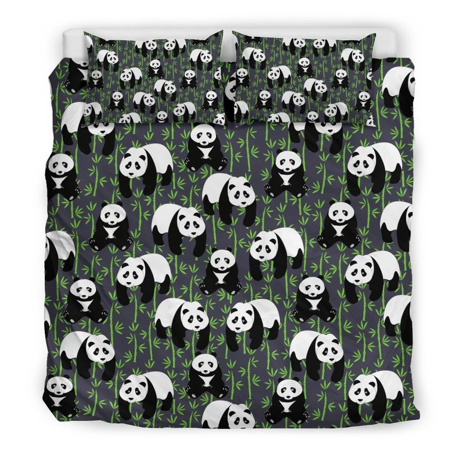 Panda Bamboo Pattern Print Duvet Cover Bedding Set