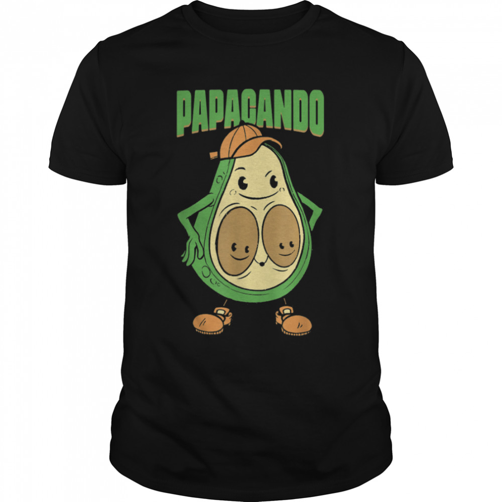 Papacado Vegan Dad Father’s Day Fruit Avocado Lovers Daddy T-Shirt B0B7F47SYG