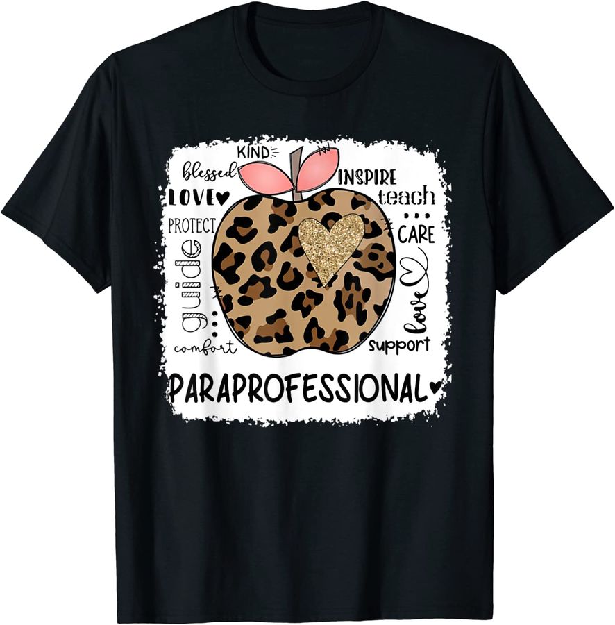 Paraprofessional Kind Blessed Teach Inspire Love Leopard