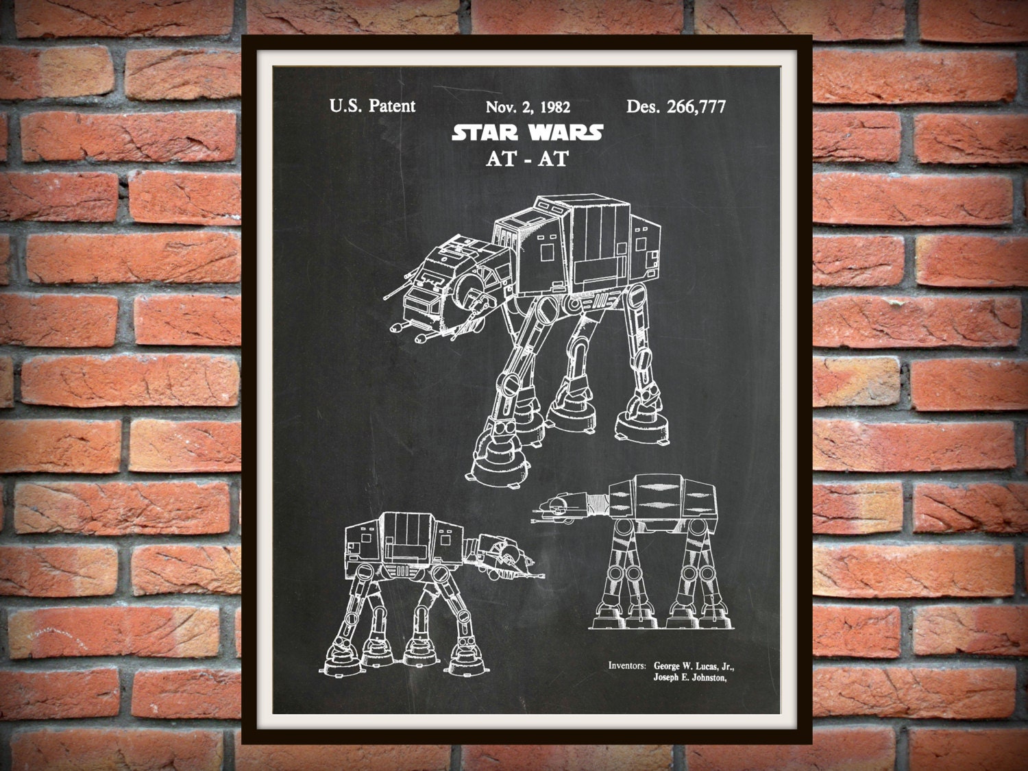 Patent 1982 Star Wars AT-AT Imperial Walker - Art Print - Poster Print - Wall Art - George Lucas - Lucas film - Battle of Jablim