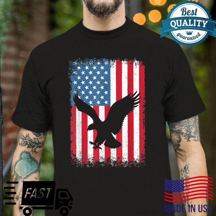 Patriotic Eagle 4th of July USA American Flag Shirt