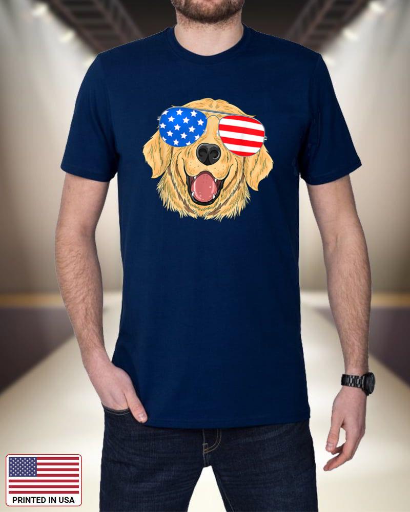Patriotic Golden Retriever Dog T-Shirt 4th of july uEqkZ