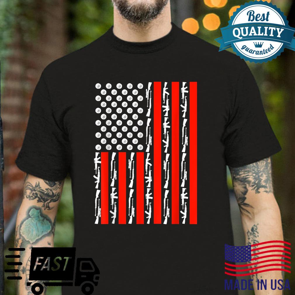 Patriotic Machine Guns US American Rifles Weapons Gun Flag Shirt