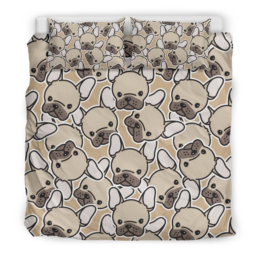 Pattern Print Bulldog Duvet Cover Bedding Set
