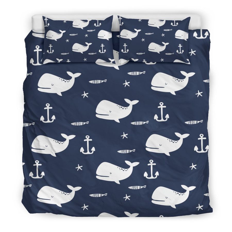 Pattern Print Humpback Whale Duvet Cover Bedding Set
