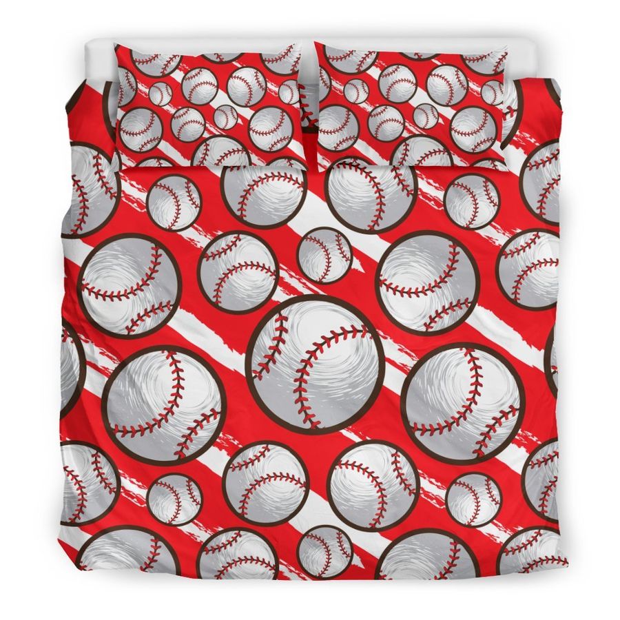 Pattern Print Softball Duvet Cover Bedding Set