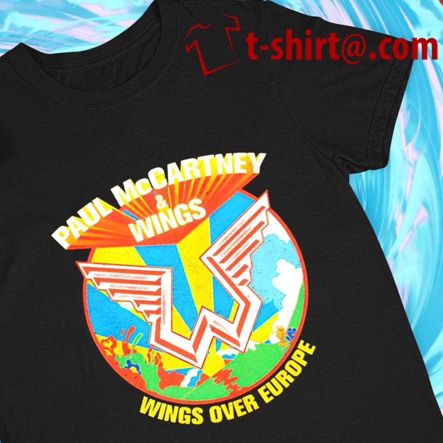 Paul Mccartney Wings Over Europe logo T-shirt