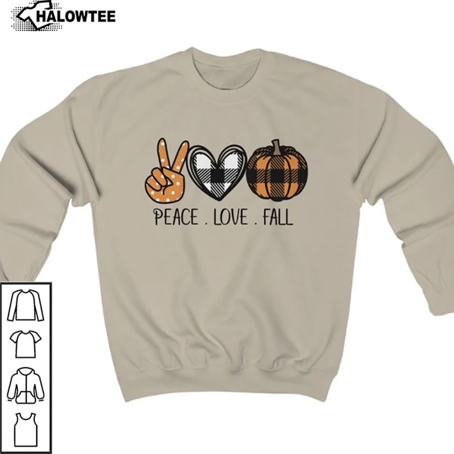 Peace Lover Fall Cute Fall Sweatshirt, T-shirt, Hoodie Thanksgiving Crewneck, Fall Lover Gift