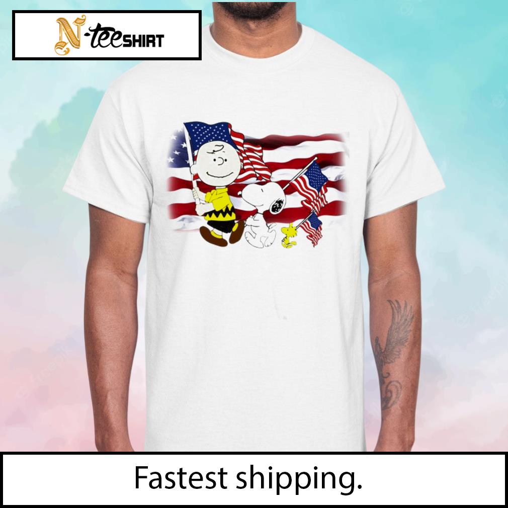 Peanuts American Flag 4th of July shirt