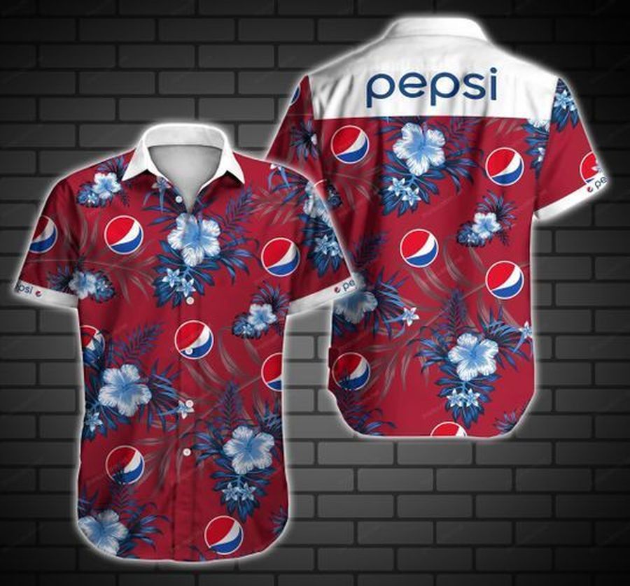 Pepsi Hawaiian III Graphic Print Short Sleeve Hawaiian Casual Shirt size S - 5XL