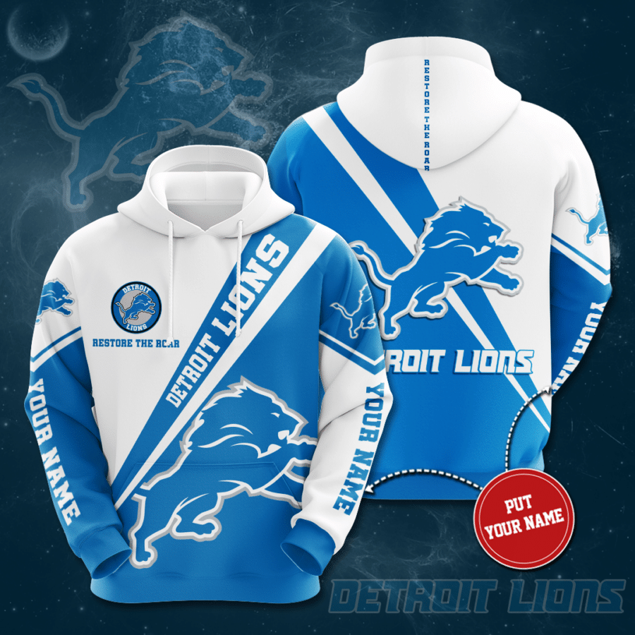  Personalized Detroit Lions No601 Custom Hoodie 3D 