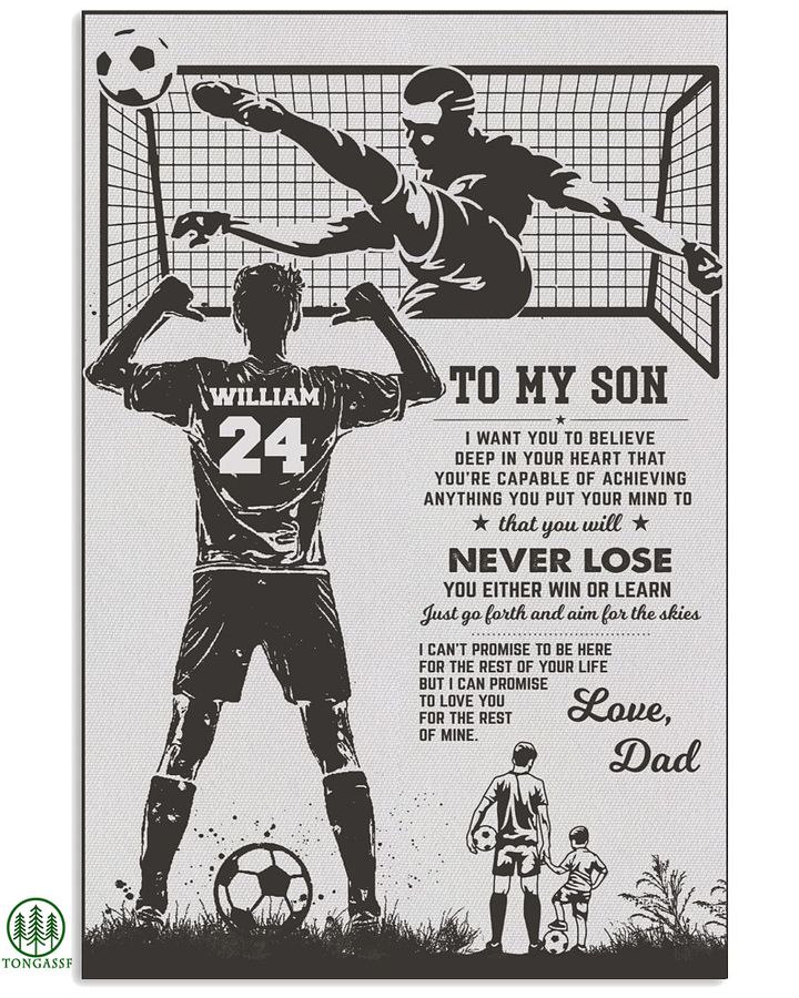 Personalized father and son soccer poster