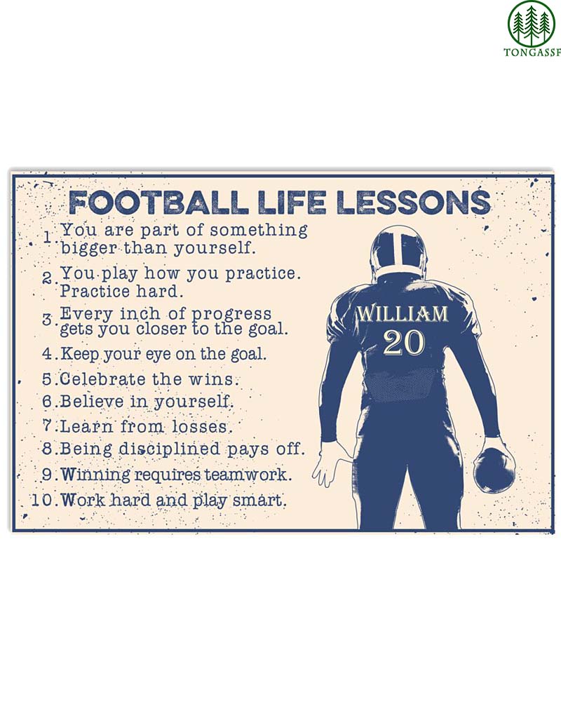 Personalized Football Life Lessons Poster