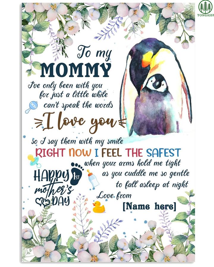 Personalized I Love You Mommy for penguin lover Vertical Poster