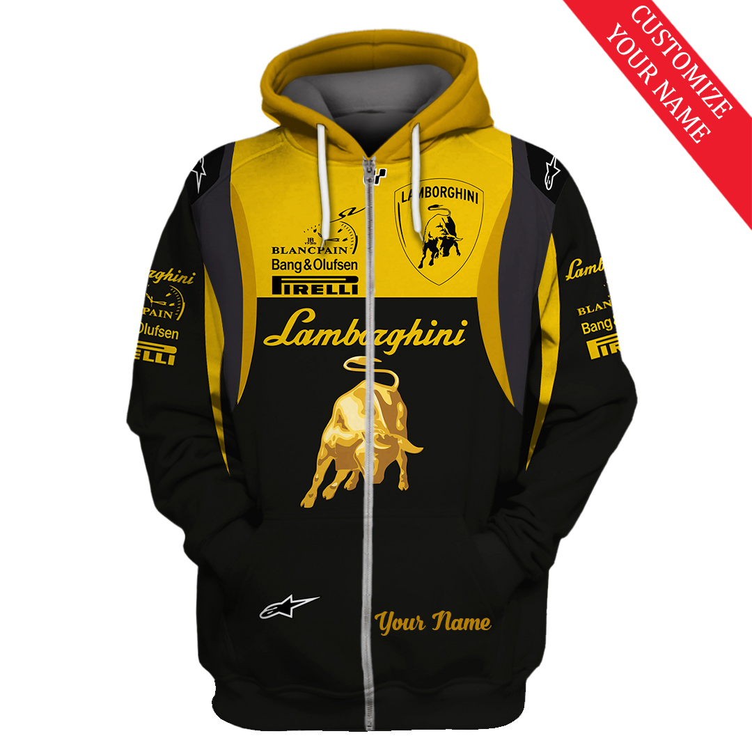 Personalized Lamborghini racing 3D hoodie and sweatshirt