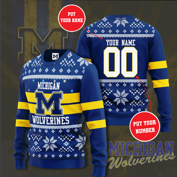 Personalized Michigan wolverines Christmas Sweater