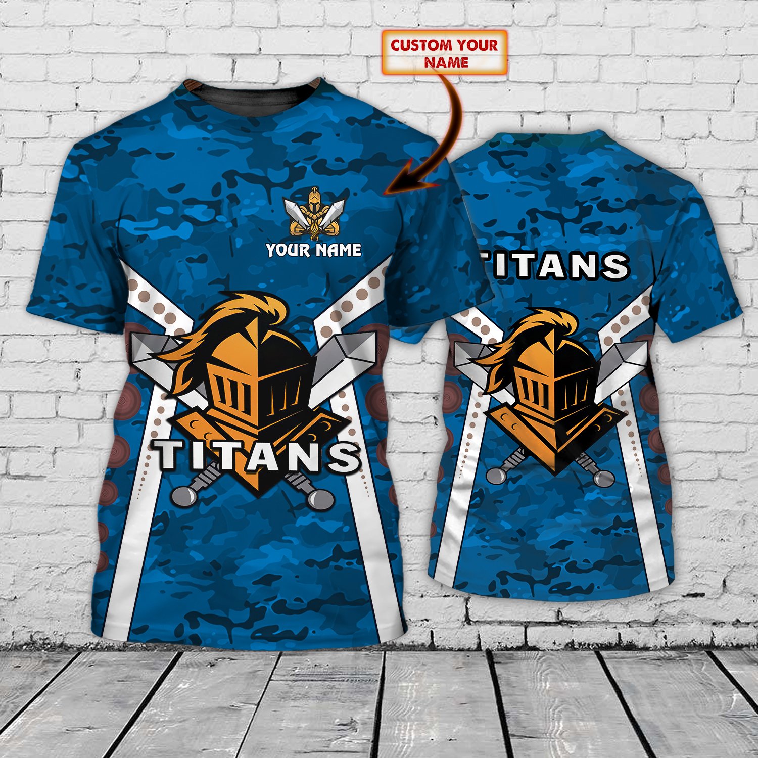Personalized Name Gold Coast Titans Limited 3D Tshirt for fans