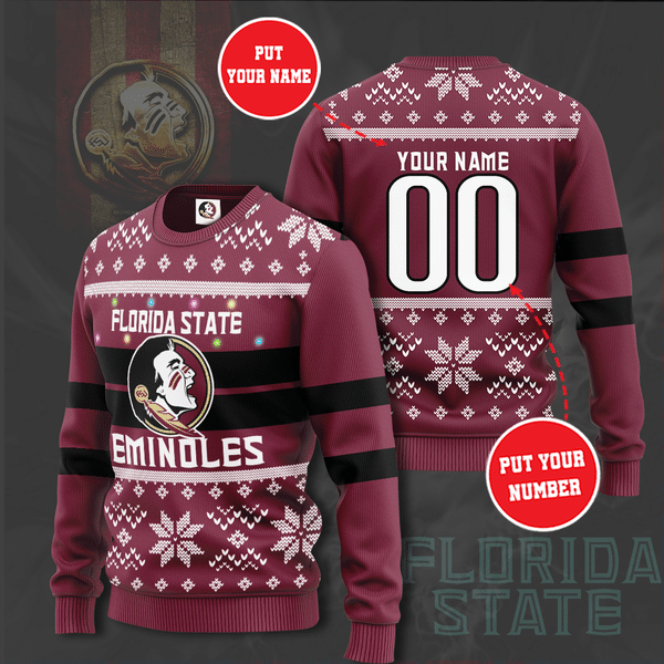 Personalized NCCA Florida State Seminoles Christmas Sweater