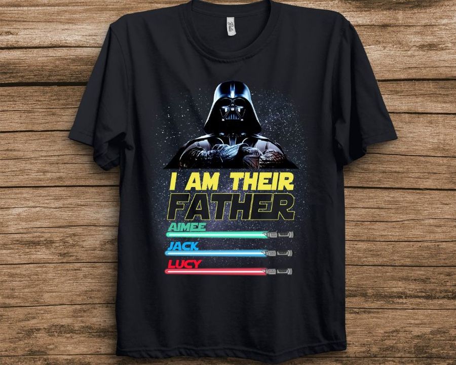 Personalized Star Wars I Am Their Father Light Saber Unisex T-Shirt