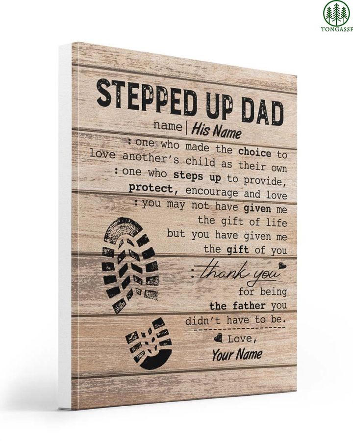Personalized Stepped Up Dad Gallery Wrapped Canvas Prints