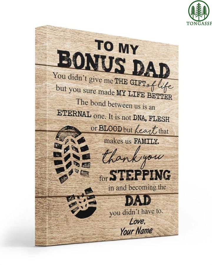 Personalized To My Bonus Dad Gallery Wrapped Canvas Prints