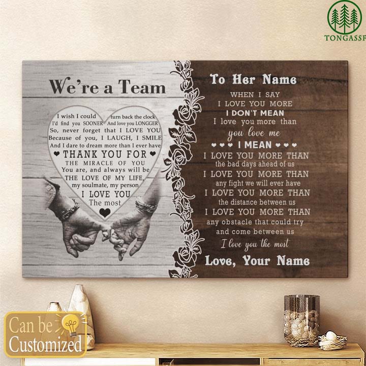 Personalized We are team gift for wife canvas