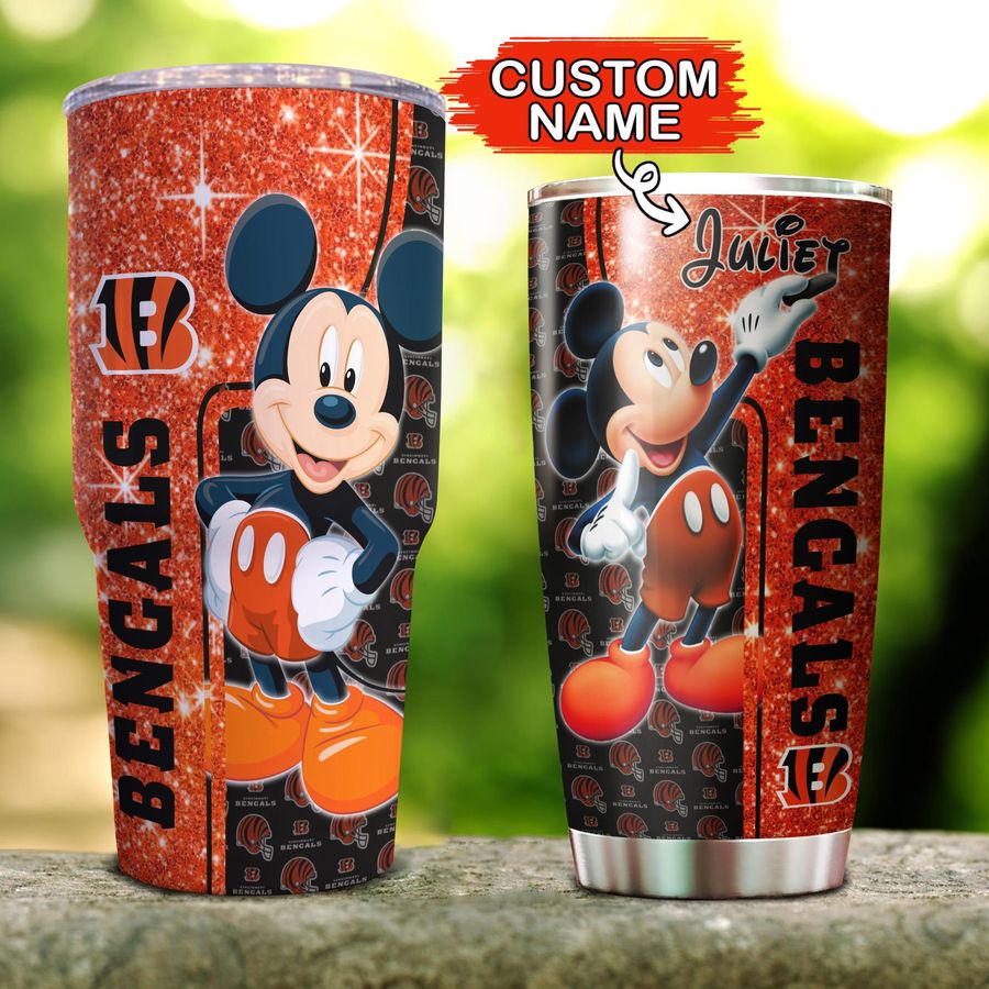 Personalized your name-NFL07-Cincinnati Bengals -Mickey Mouse Disney  -Tumbler Cup 20oz, 30oz, Straight Tumbler 20oz