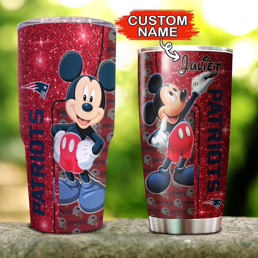 Personalized your name-NFL19-New England Patriots-Mickey Mouse Disney -Tumbler Cup 20oz, 30oz, Straight Tumbler 20oz