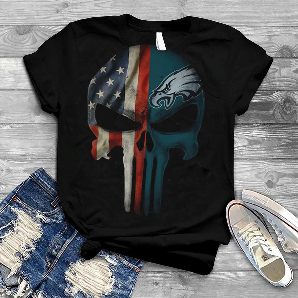 Philadelphia Eagles American flag punisher Skull shirt