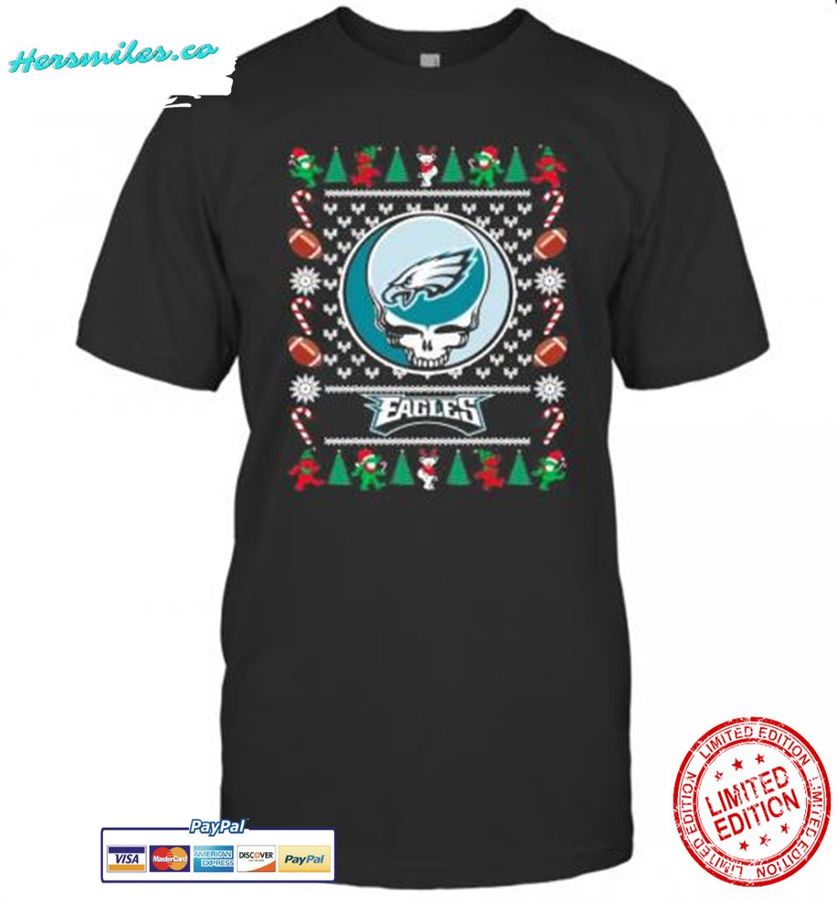 Philadelphia Eagles Grateful Dead Ugly Christmas T-Shirt